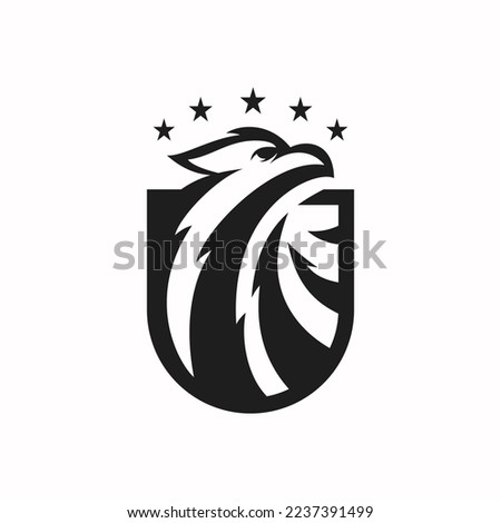 Eagle logo emblem template, bird military logo concept.