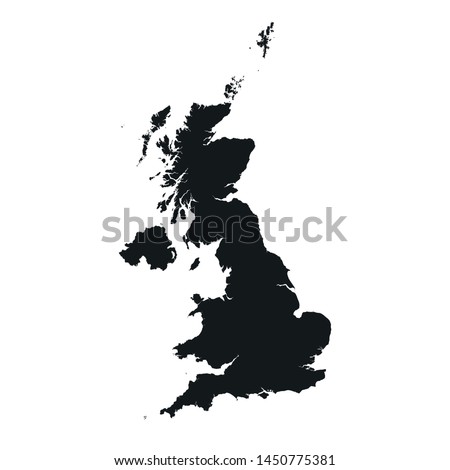 United Kingdom map icon. vector isolated high detailed silhouette image of Great Britain