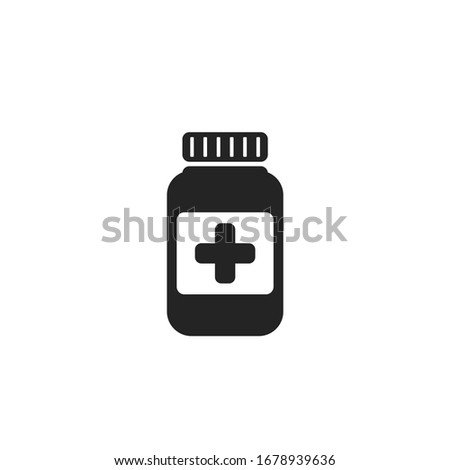 medicine bottle icon. medical and pharmaceutical design element. simple style isolated vector medicament symbol