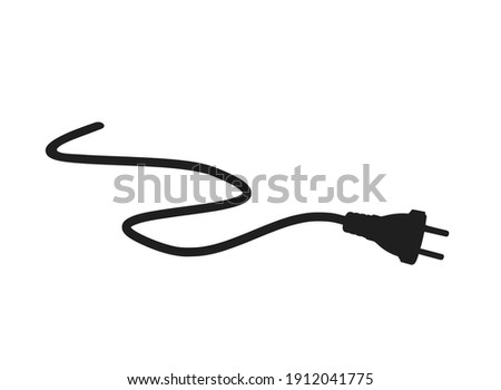 Electric plug with cable. electricity and energy symbol. isolated vector image