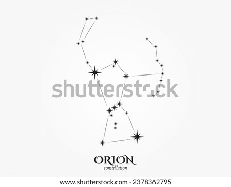 orion constellation. astronomy and stars design element. isolated vector image