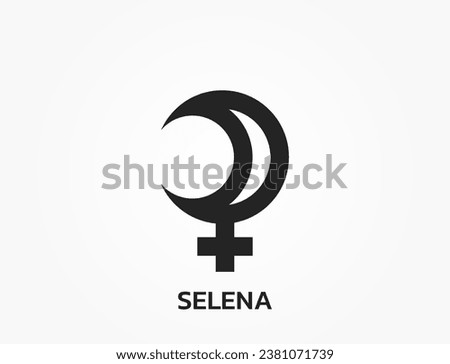 selena astrology symbol. zodiac, astronomy and horoscope sign. isolated vector image in simple style