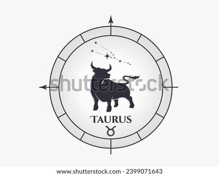 taurus zodiac sign and constellation. astrology and horoscope symbol. isolated vector image