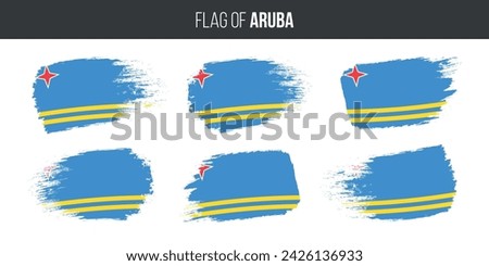 Aruba flags brush stroke grunge vector illustration flag of aruba isolated on white