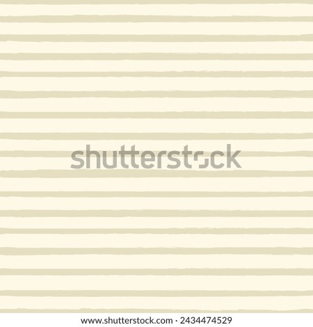 seamless vector repeat pattern with grunge torn texture jagged horizontal thin skinny stripe. Soft tonal cream, warm neutral calm palette