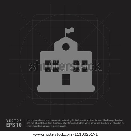 School Building icon - Black Creative Background - Free vector icon