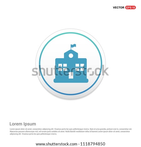 School Building icon Hexa White Background icon template - Free vector icon