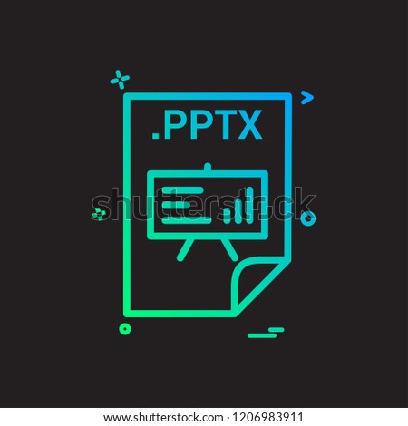 PPTX application download file files format icon vector design