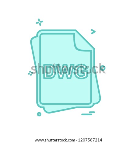 DWG file type icon design vector