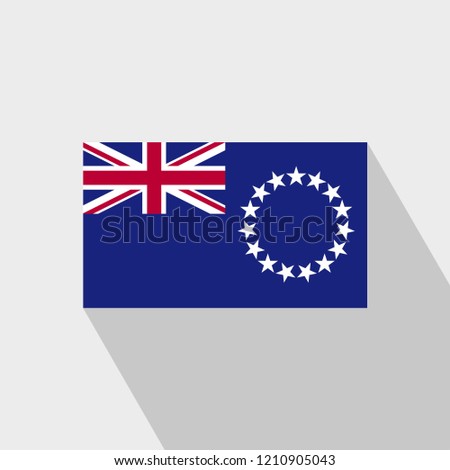 Cook Islands flag Long Shadow design vector