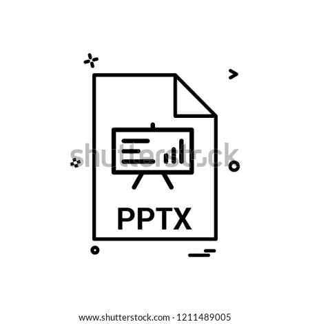 pptx file file extension file format icon vector design