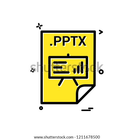 PPTX application download file files format icon vector design