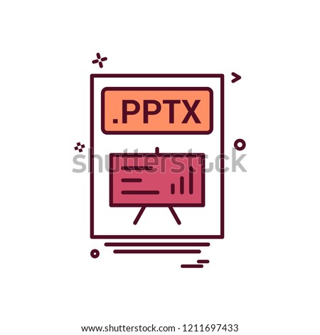 file files pptx icon vector design