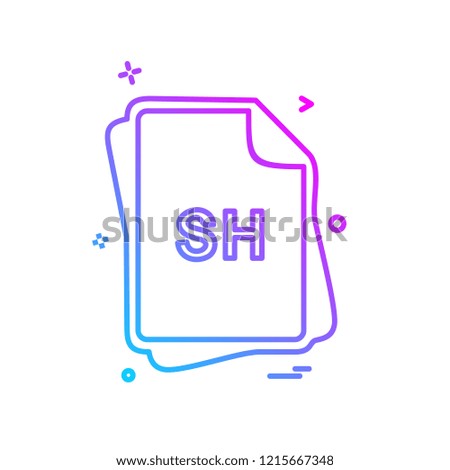SH file type icon design vector