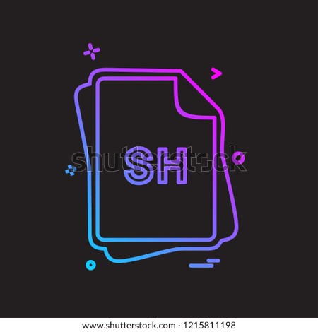 SH file type icon design vector
