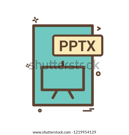 pptx file format icon vector design