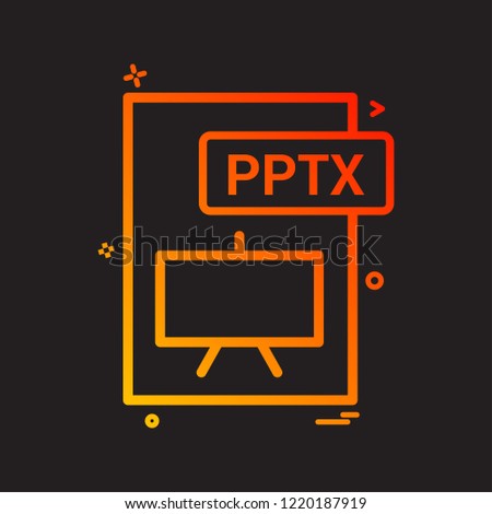 pptx file format icon vector design