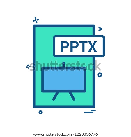 pptx file format icon vector design