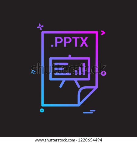 PPTX application download file files format icon vector design