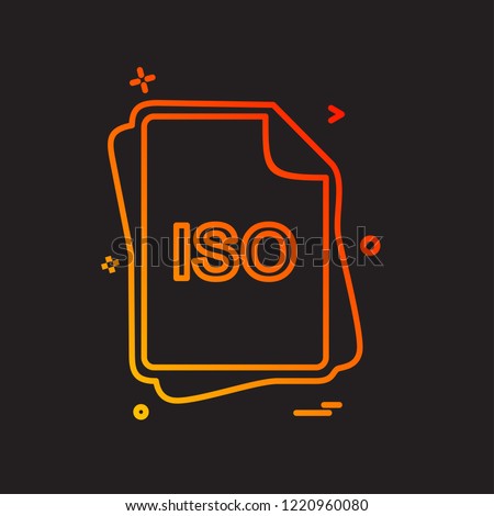 ISO file type icon design vector