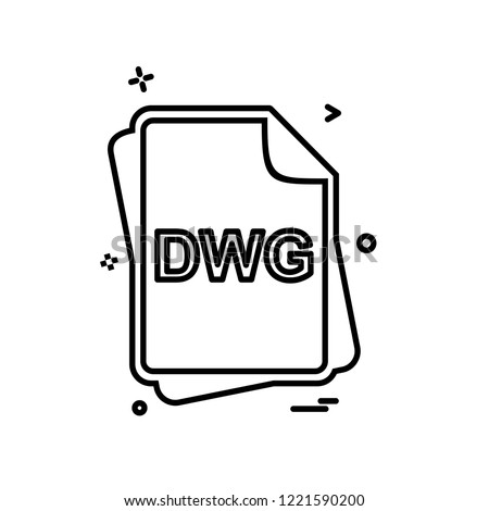 DWG file type icon design vector