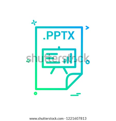 PPTX application download file files format icon vector design