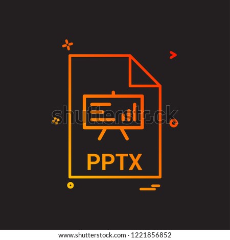 pptx file file extension file format icon vector design