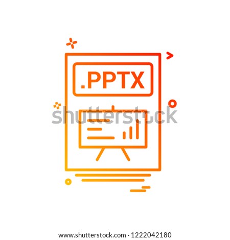 file files pptx icon vector design