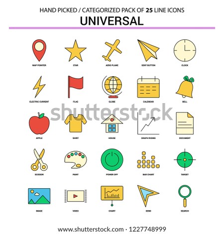 Universal Flat Line Icon Set - Business Concept Icons Design