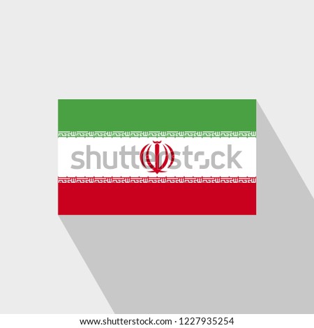 Iran flag Long Shadow design vector