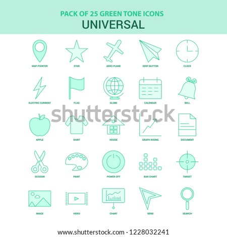 25 Green Universal Icon set