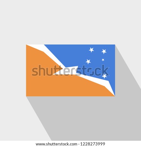 Tierra del Fuego province Argentina flag Long Shadow design vector