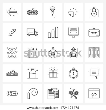 Stock Vector Icon Set of 25 Line Symbols for seconds; measure;  record Vector Illustration