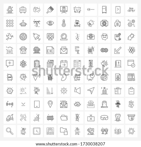 100 Universal Icons Pixel Perfect Symbols of animal; cat; paint; box; shopping Vector Illustration