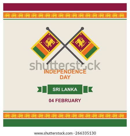 4 February Sri Lanka Independence Day - SriLanka National Day Celebration Card, Background, Badges Vector Template