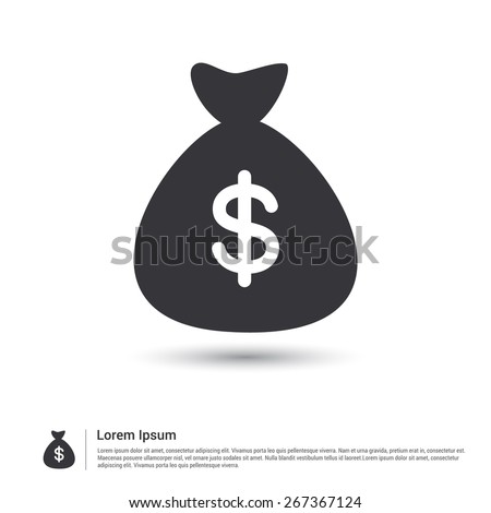 Flat Money bag icon