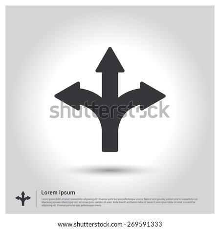 Vector Road Direction icon. Flat design style