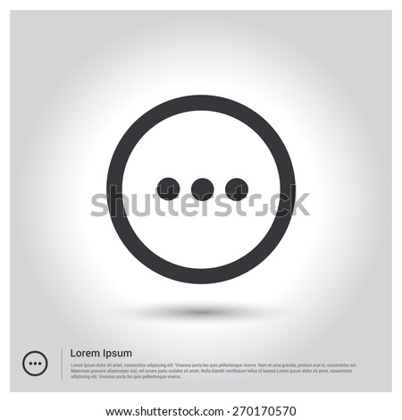 Chat sign icon. three dots symbol Vector illustration for web site, mobile application. Simple flat metro design style. Outline Icon. Flat design style
