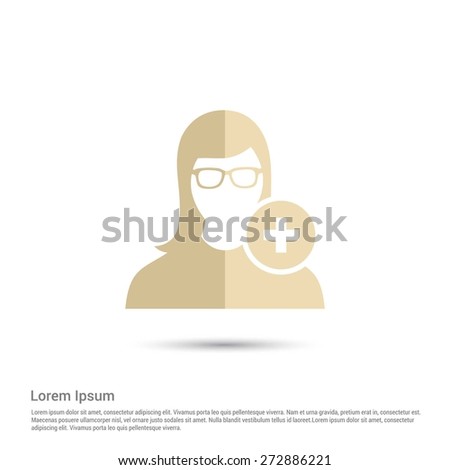 Add user icon, pictogram icon on gray background. Simple flat metro design style. half shade cut icon. Flat design style. Vector illustration