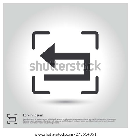 Focus on Back Arrow Icon vector illustration, pictogram icon on gray background. Flat design style