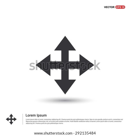 four arrows icon - Sign all directions - abstract logo type icon - isometric white background. Vector illustration