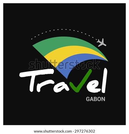 Vector travel company logo design - Country travel agency logo - Country Flag Travel and Tourism concept t shirt graphics - Travel Gabon Symbol - vector illustration