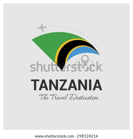 Tanzania The Travel Destination logo - Vector travel company logo design - Country Flag Travel and Tourism concept t shirt graphics - vector illustration