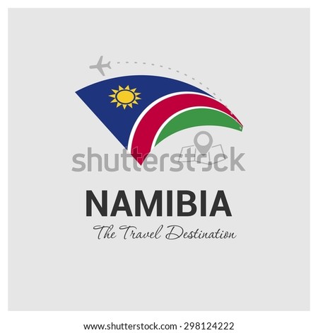 Namibia The Travel Destination logo - Vector travel company logo design - Country Flag Travel and Tourism concept t shirt graphics - vector illustration
