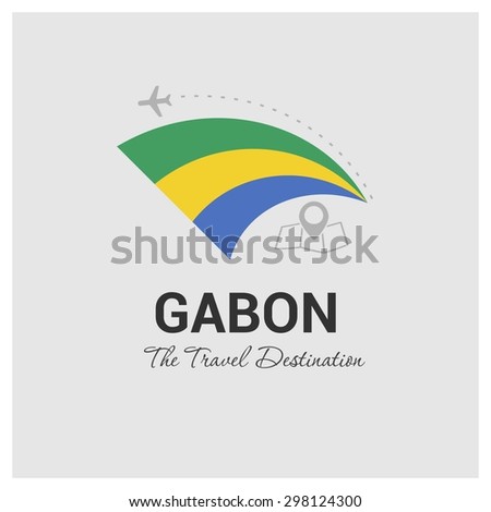 Gabon The Travel Destination logo - Vector travel company logo design - Country Flag Travel and Tourism concept t shirt graphics - vector illustration