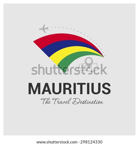 Mauritius The Travel Destination logo - Vector travel company logo design - Country Flag Travel and Tourism concept t shirt graphics - vector illustration