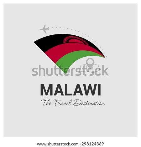 Malawi The Travel Destination logo - Vector travel company logo design - Country Flag Travel and Tourism concept t shirt graphics - vector illustration