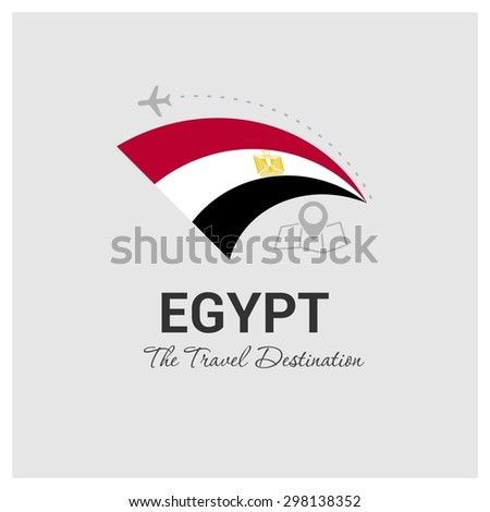 Egypt The Travel Destination logo - Vector travel company logo design - Country Flag Travel and Tourism concept t shirt graphics - vector illustration