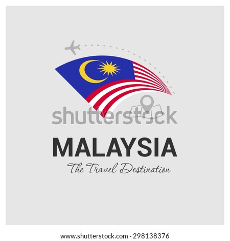 Malaysia The Travel Destination logo - Vector travel company logo design - Country Flag Travel and Tourism concept t shirt graphics - vector illustration