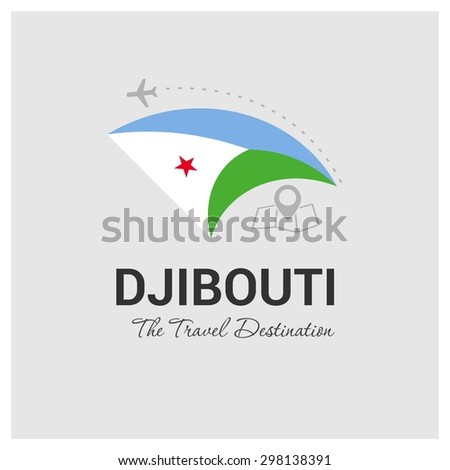 Djibouti The Travel Destination logo - Vector travel company logo design - Country Flag Travel and Tourism concept t shirt graphics - vector illustration